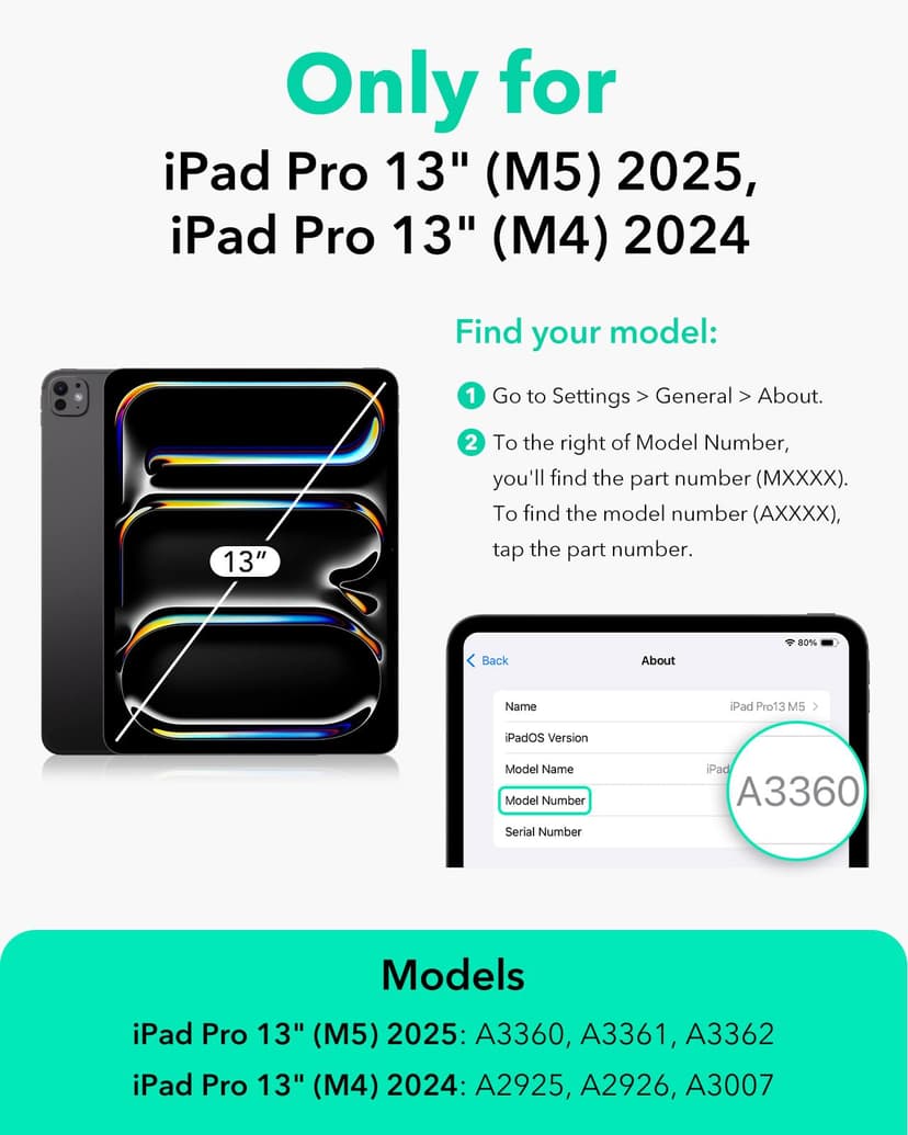 ESR Coque pour iPad Pro 13 Pouces M5/M4 (2025/2024) avec Coque Magnétique Amovible, Support Portrait/Paysage Réglable, 9 Angles de Position, Série Shift, Bleu - 2