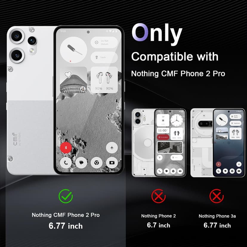 Liisooka Case for Nothing CMF Phone 2 Pro, Military Grade Drop Protection Phone Case, Yellowing Resistant, Anti-Scratch Hard PC Back, Shockproof Hard Ultra-Thin Protective Cover, Clear - 2