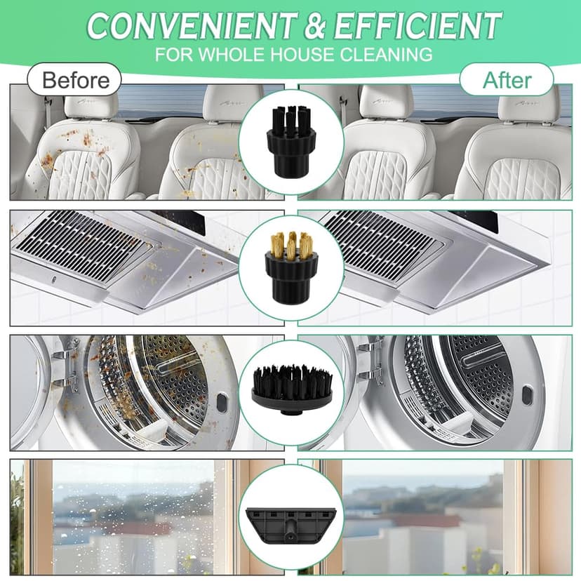 Vicloon Steam Cleaner, Handheld Steam Cleaning 2500W with 6 Speeds 4 Brush Heads, 3.5 Bar, 1200 ML Water Tank, for Cleaning Kitchen, B Year, Furniture, Car - 4