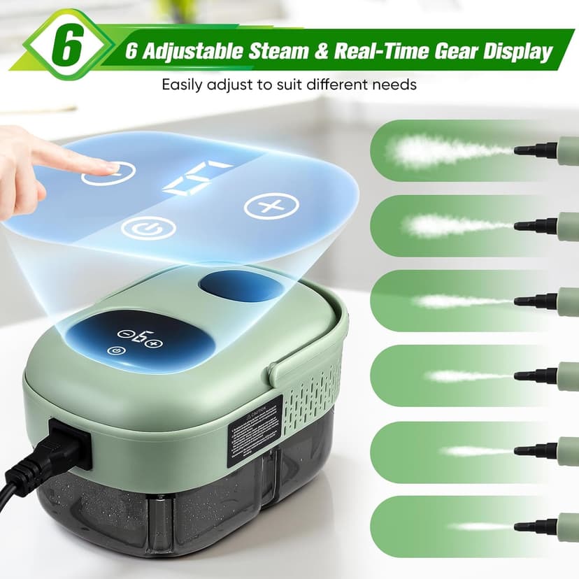 Nettoyer à Vapeur, Nettoyeur Vapeur Professionnel avec 11 Accessoires, 2500W Réservoir d'eau de Grande Capacité, Nettoyage Vapeur avec 6 modes réglables pour le Nettoyage, Canapés, Carrelage, Voitures - 2
