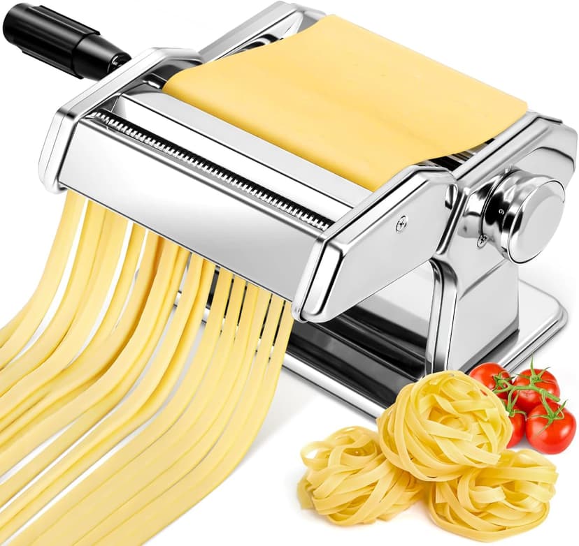 YASHE 3-in-1 Pasta Maker with Cleaning Kit, Adjustable Thickness Settings Pasta Maker Machine with Pasta Roller and Cutter, Dual Width Noodle Maker for Pasta, Spaghetti, Fettuccine, Lasagna - 1