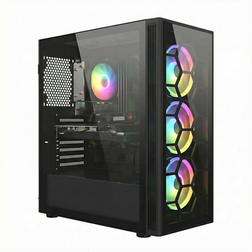 STGsivir Fixed PC Gamer, Gaming Computer, GeForce RTX 2060 Super 8GB GDDR6, Ryzen 5 5500, 32G DDR4, 1T SSD, WiFi 6, BT5.0, RGB Fan x3, PS 600W, Windows 11 Pro - 1