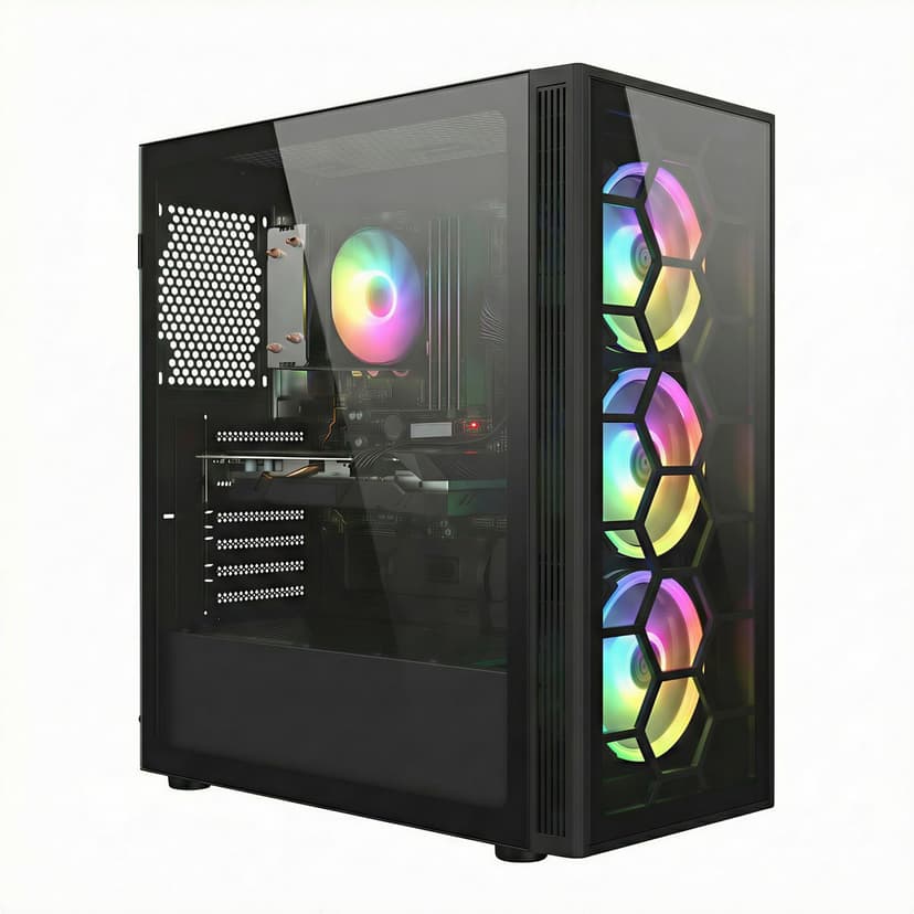 STGsivir Fixed PC Gamer, Gaming Computer, GeForce RTX 2060 Super 8GB GDDR6, Ryzen 5 5500, 32G DDR4, 1T SSD, WiFi 6, BT5.0, RGB Fan x3, PS 600W, Windows 11 Pro - 1