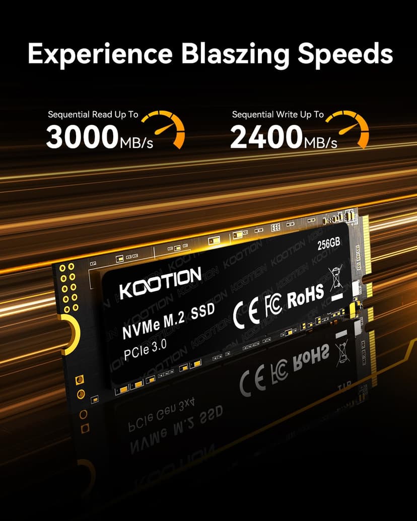 KOOTION Internal SSD 256GB NVMe M.2 PCIe 3.0 2280 SSD Hard Drive Gen3x4 Solid State Drive with up to 3000 MB/s, Compatible with Notebook, Laptops and Desktop PCs - 3