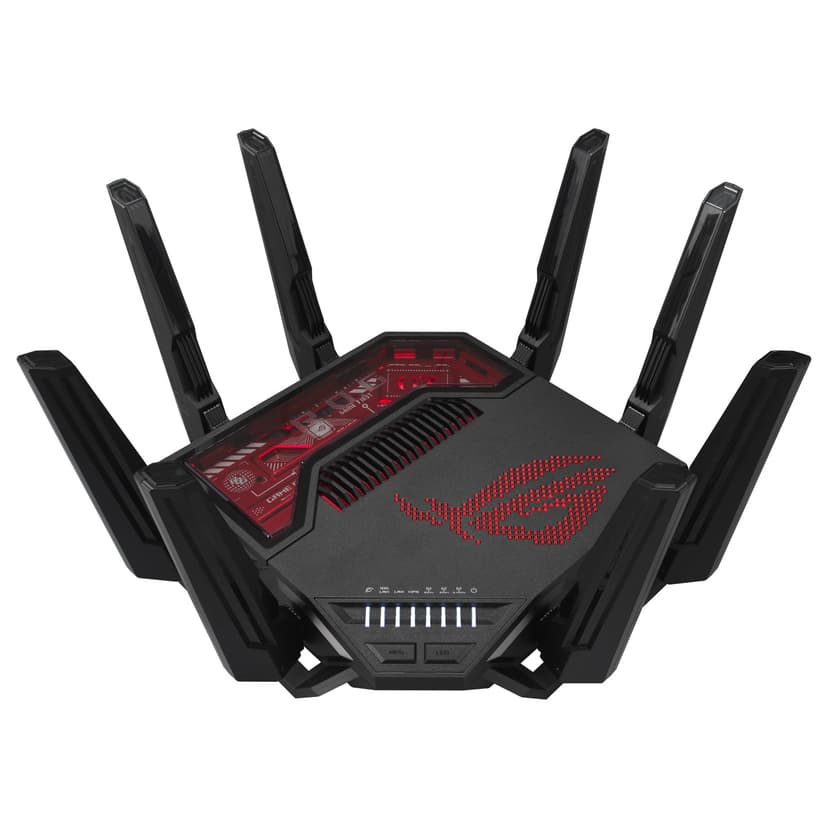 ASUS ROG GT-BE19000 - Routeur Gaming Wi-FI 7 - Tri-Bande - débit de 19Gb/s - Nouvelle Bande passante 320MHz & 4096-QAM, Double Port 10G, Triple accélérateur de Jeu, sécurité réseau Gratuite, AiMesh - 1