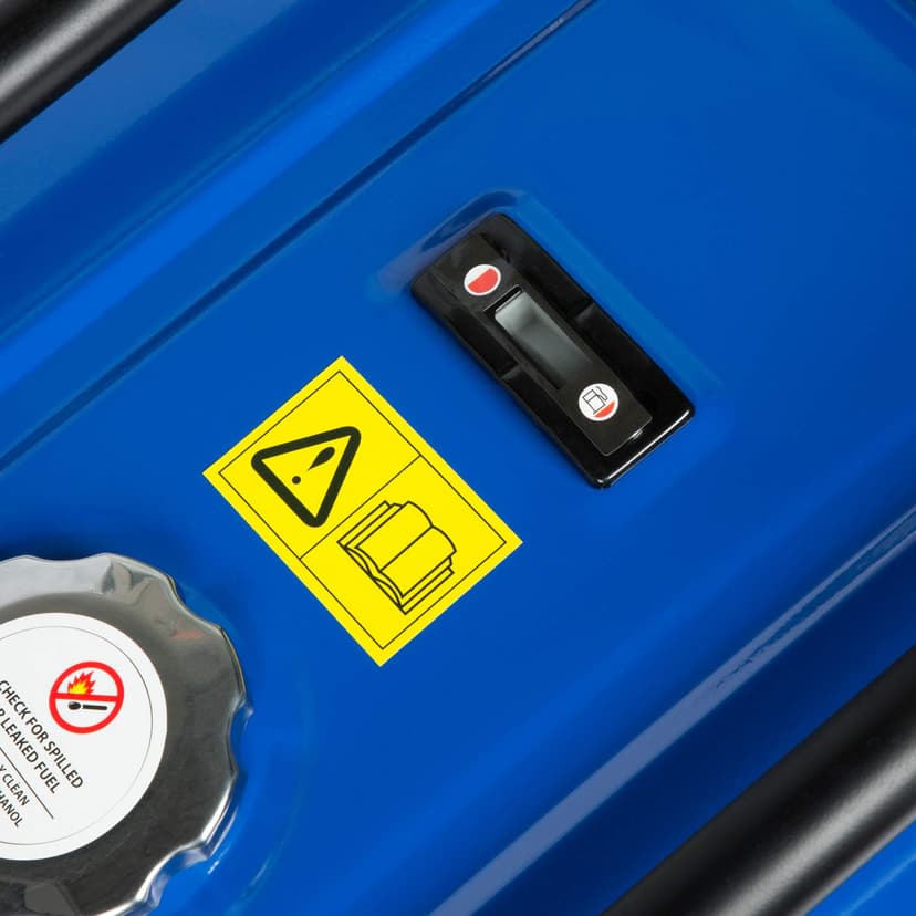 EBERTH 5500 Watt Groupe électrogène Générateur électrique portable moteur à essence 13 CV, 4 temps, 2x 230V, 1x 12V, monophasé, démarrage électrique, régulateur AVR, sécurité niveau d'huile avec roues - 5