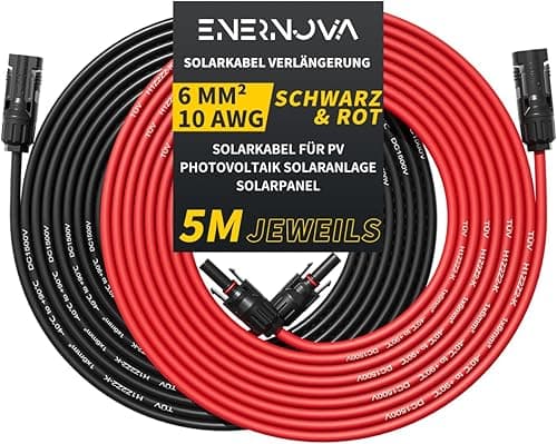Solar Cable 4 mm²/6 mm², Solar Cable Extension 1/2/3/5/10/15/20 m, Multi-Contact 4 Solar Cable, IP67 Waterproof, Solar Cable Extension Cable