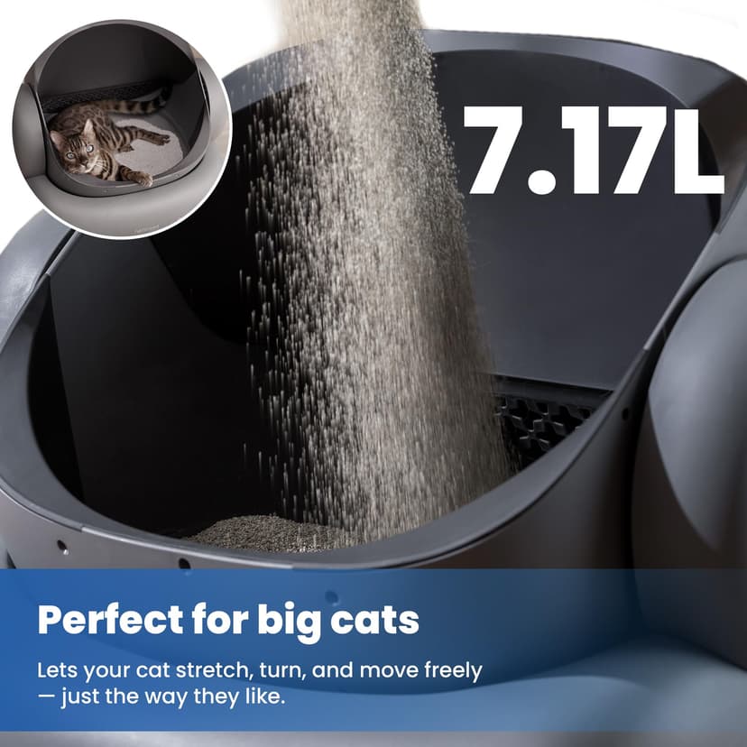 Neakasa M1 Plus Self Cleaning Cat Litter Tray, Open Top Automatic Litter Box with Large Capacity & App Control, Odour-Free Design for Busy Owners & Multi-Cat Homes, Ideal for Travel - 3
