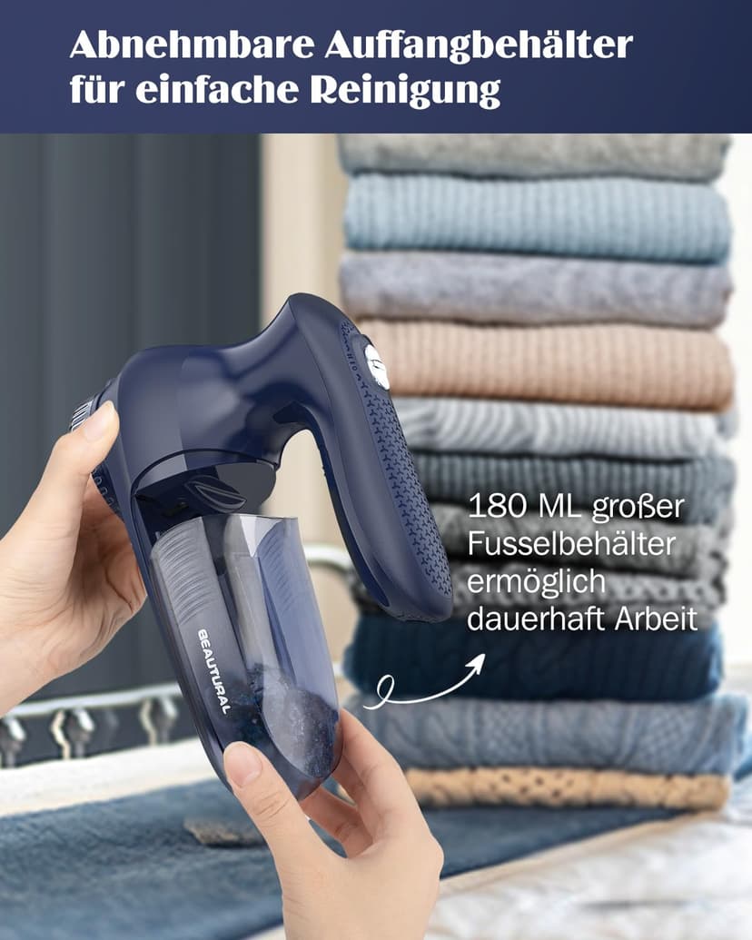 BEAUTURAL Rasoir Anti-Bouloche Professionnel, Rasoir de Peluches Puissant et Efficace pour Les Vêtements et Les Meubles, Adaptateur Secteur ou Alimenté par Batterie, Spécial pour Votre Famille - 6
