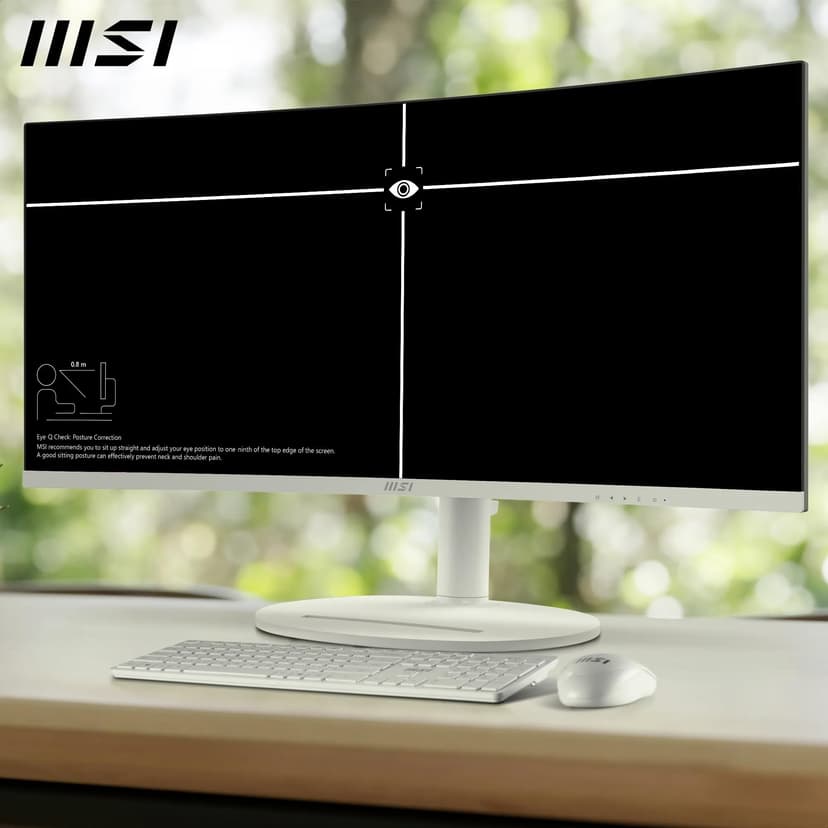 MSI Modern MD342CQPW 34" Curved Monitor UWQHD 1500R, 3440x1440 VA Panel, 21:9, KVM, Pip/PBP, 120Hz, 300 nits, Anti-Glare, Built-in Speakers, 3-Way Adjustable, HDMI 2.0b - 4