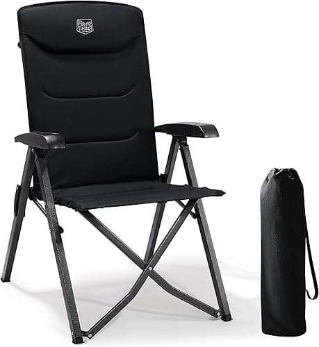 TIMBER RIDGE Chaise Pliante Camping Portable 150kg Fauteuil Jardin Exterieur Dossier Haut 4 Positions Réglables Fauteuil Realx Inclinable pour Terrasse Balcon Jardin Camping Pique-Nique