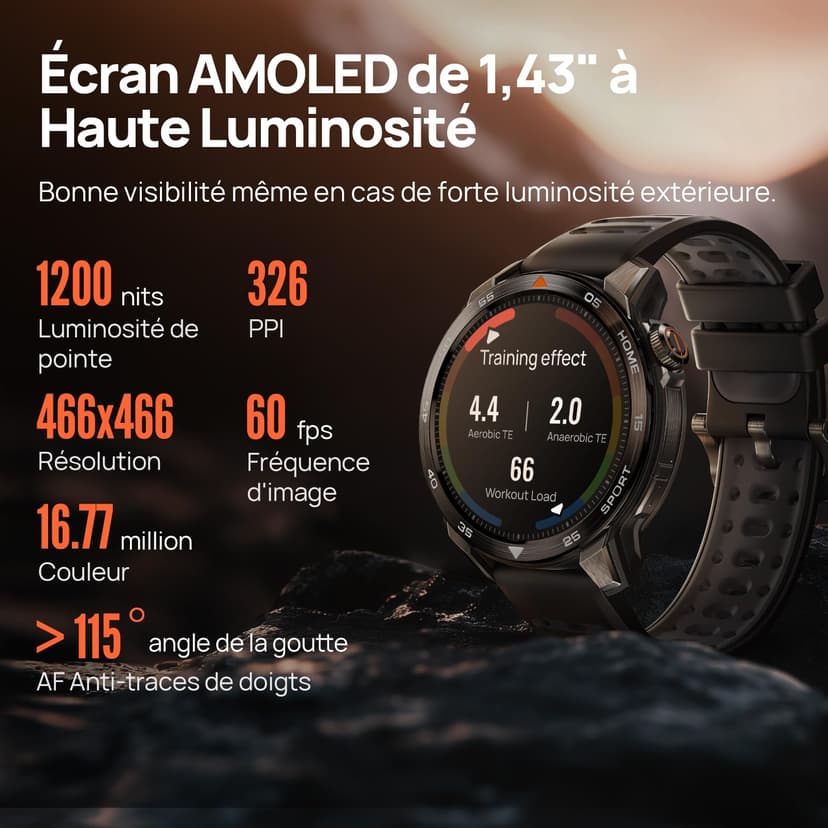 Mibro GS Pro2 Montre Connectée Homme Sport 1,43" AMOLED, avec GPS pour Running/Randonnée, Spécialisé dans Le Style Padel, 150 Modes Sportifs, Appel Bluetooth, Autonomie 20J (Gris Foncé) - 2