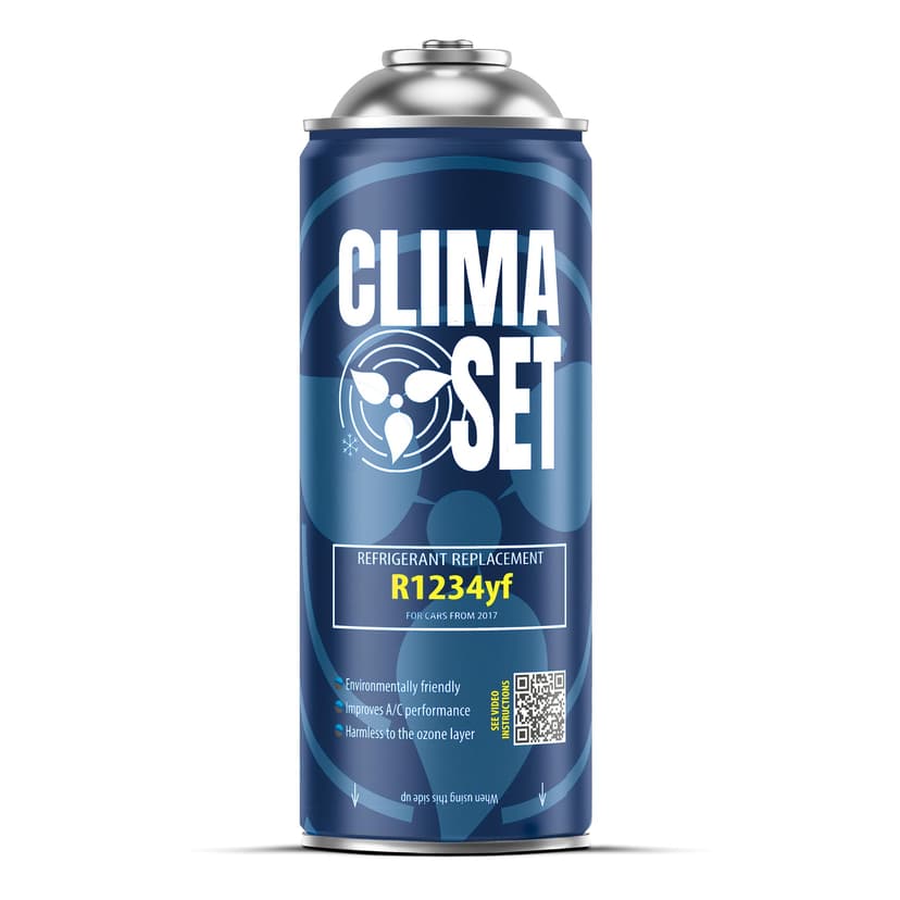 CLIMASET - 3-En-1 R 1234yf Recharge Climatisation, Huile, Produit Anti-Fuites XL et 2 X R1234yf XL - Kit de Recharge de Gaz pour Climatisation Automobile - 3