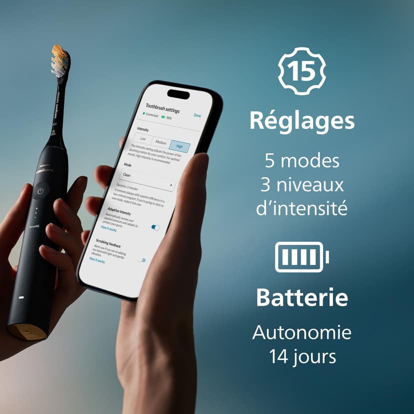 Philips Sonicare DiamondClean Prestige 9900 - brosse à dents électrique avec 1 tête de brosse A3 Premium tout-en-un et un boîtier de charge couleur bleu nuit (modèle HX9992/12) - 9