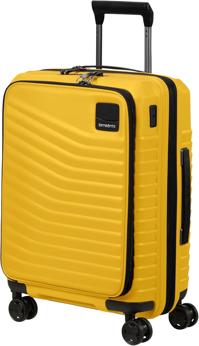 Samsonite Intuo - Valise de Cabine Rigide 55 x 40 x 23/26 cm - Chariot de Cabine Extensible avec Poche Avant, pour easyJet et la Plupart des compagnies aériennes, 42/48 L, Jaune (Citrus) - 1