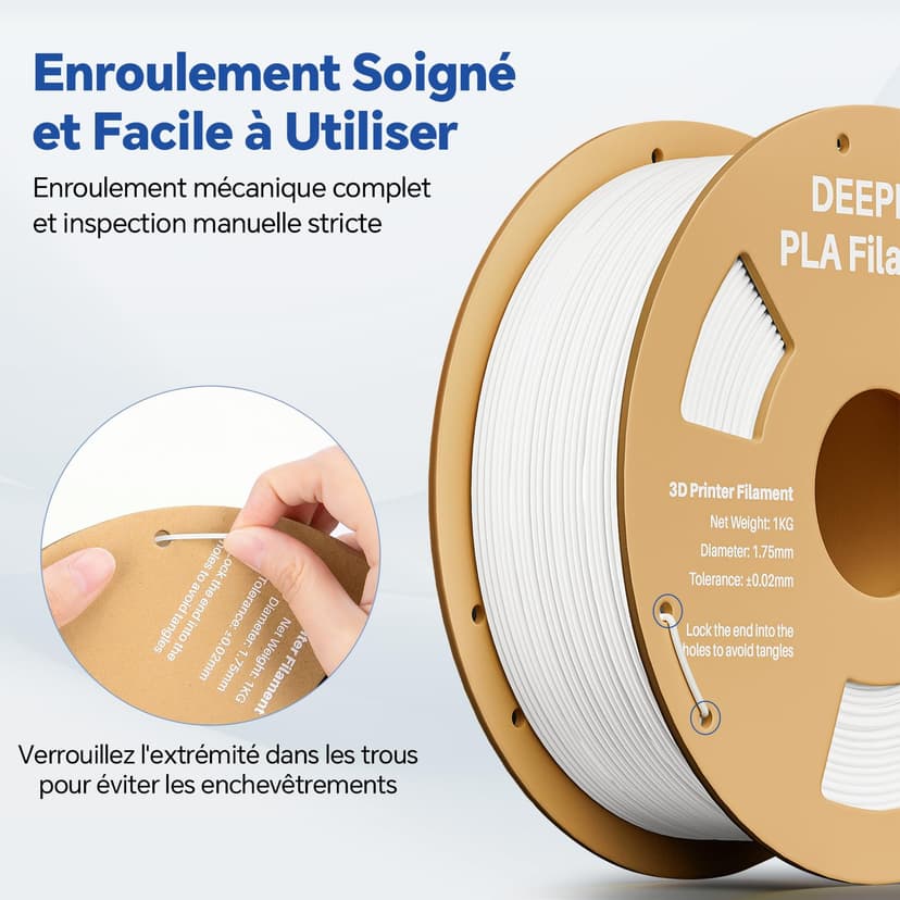 DEEPLEE PLA Filament 1.75mm, 1kg Spool Black. Accuracy ±0.2mm, Perfect Winding, No Jams. Compatible with FDM 3D Printers - 4