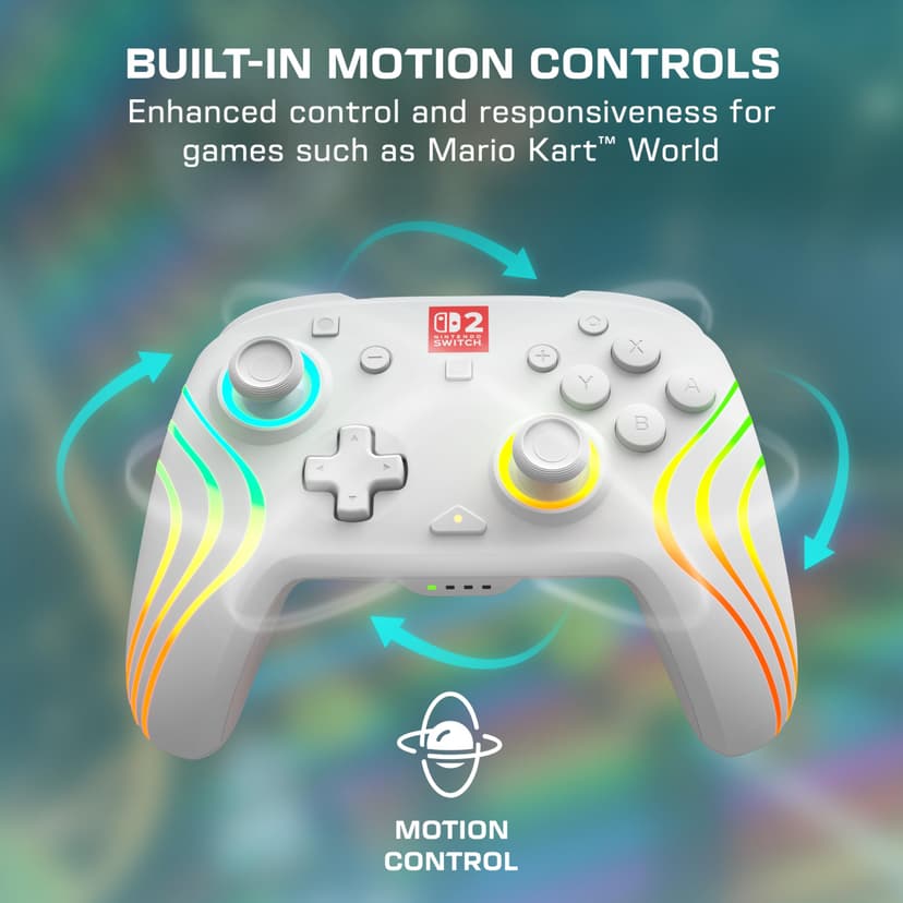 Turtle Beach Afterglow Wave White Wireless RGB Gaming Controller. Officially Licensed for Nintendo Switch 2 - 5