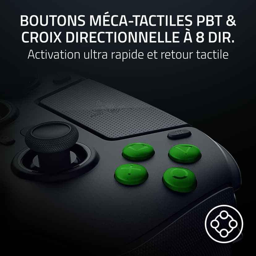 Razer Raiju V3 Pro - Manette sans fil pour e-sport pour PlayStation 5 et PC - 4 boutons amovibles & 2 bumpers à prise en griffe - Sticks analogiques TMR - Pro HyperTrigger | Noir - 6