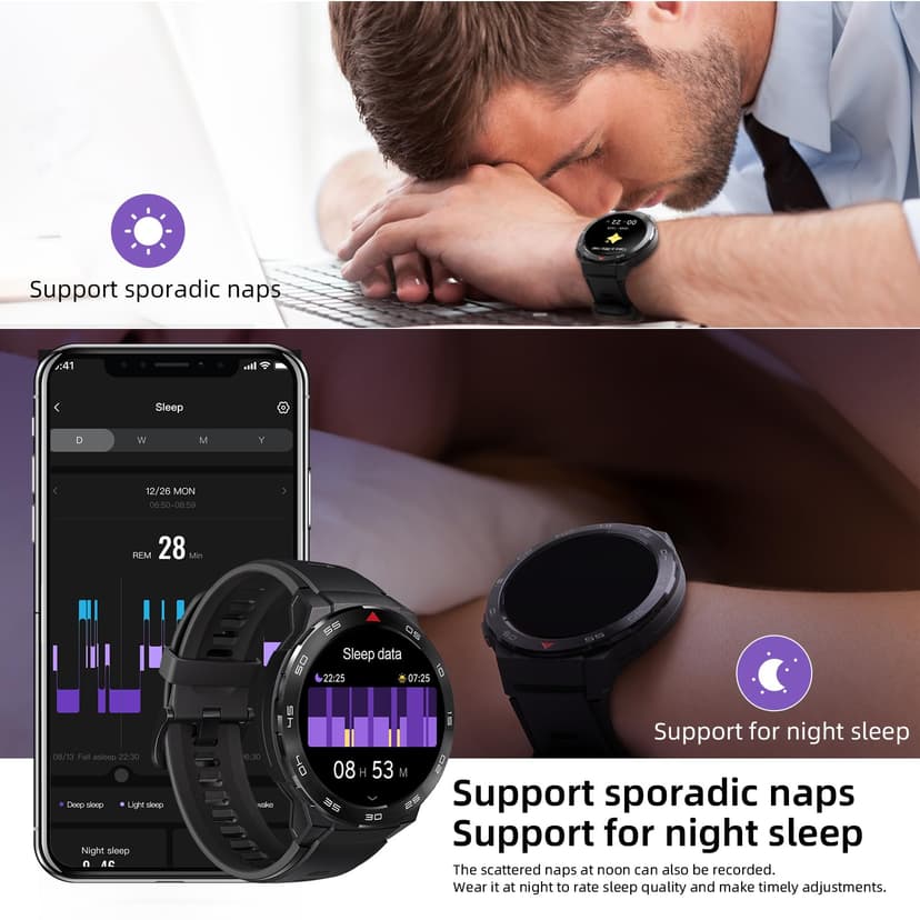 Mibro GS Pro Montre Connectée Homme 46mm, Batterie 20 Jours, GPS Intégrée, Appels Bluetooth, Prise en Charge Fréquence Cardiaque, SpO2 et Rrespiration, Étanchéité 5 ATM, 105+ Modes Sportifs - 4