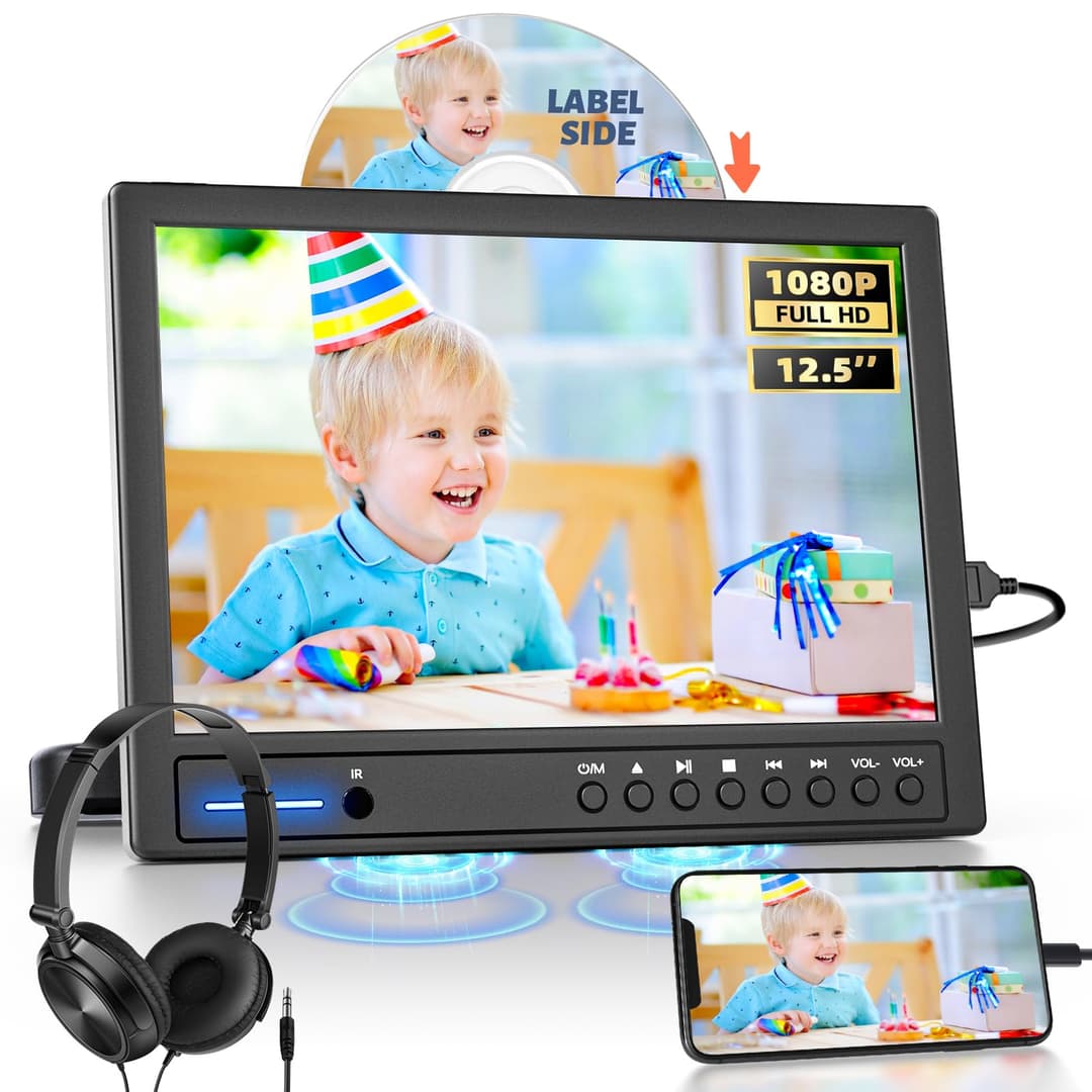 Arafuna 12.5 Inch Car DVD Player with Earphone, Headrest …