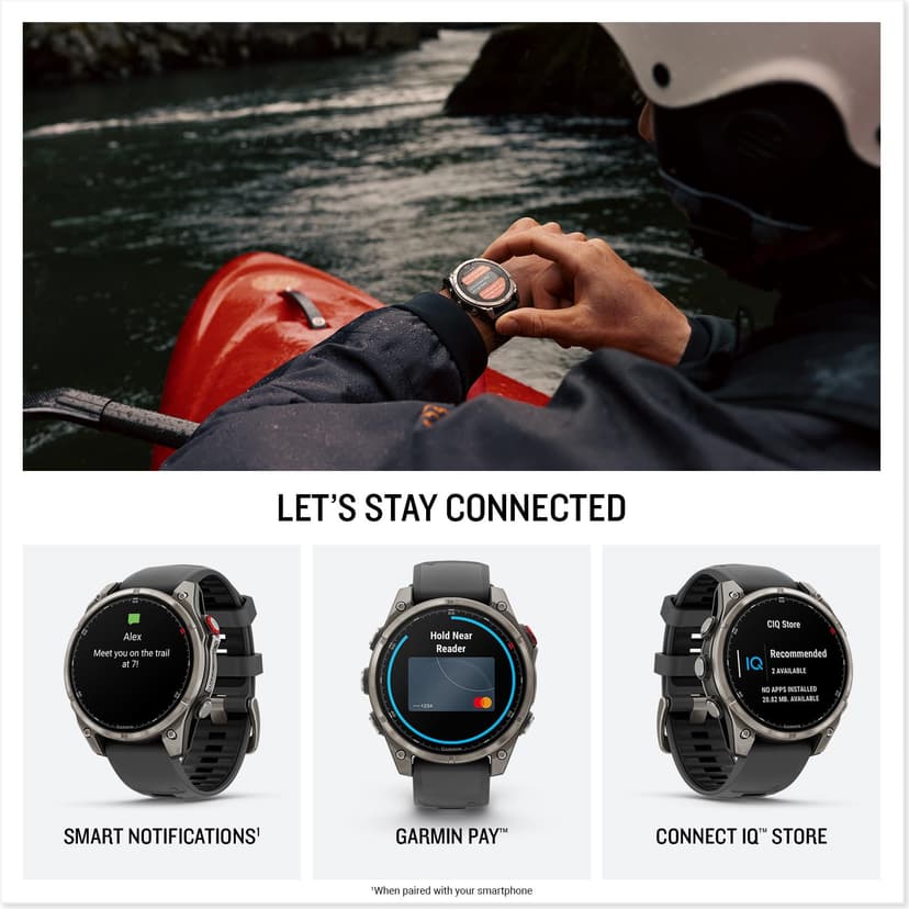 Garmin fēnix 8 Pro, 47mm LTE Premium multisport GPS smartwatch,AMOLED touch Screen,built in inReach technology, advanced health & training features,LED flashlight, up to 15 days battery life,Graphite - 4