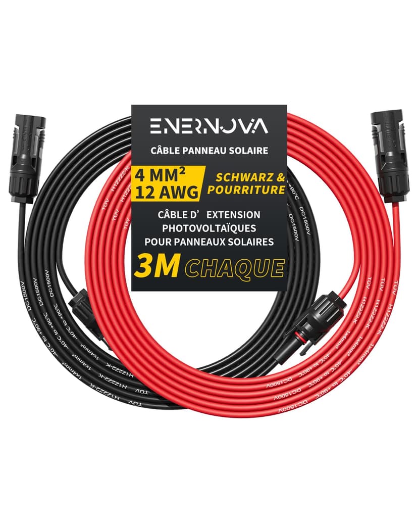 Câble Solaire 4mm²/6mm², Cable Panneau Solaire 1/2/3/5/8/… - 1