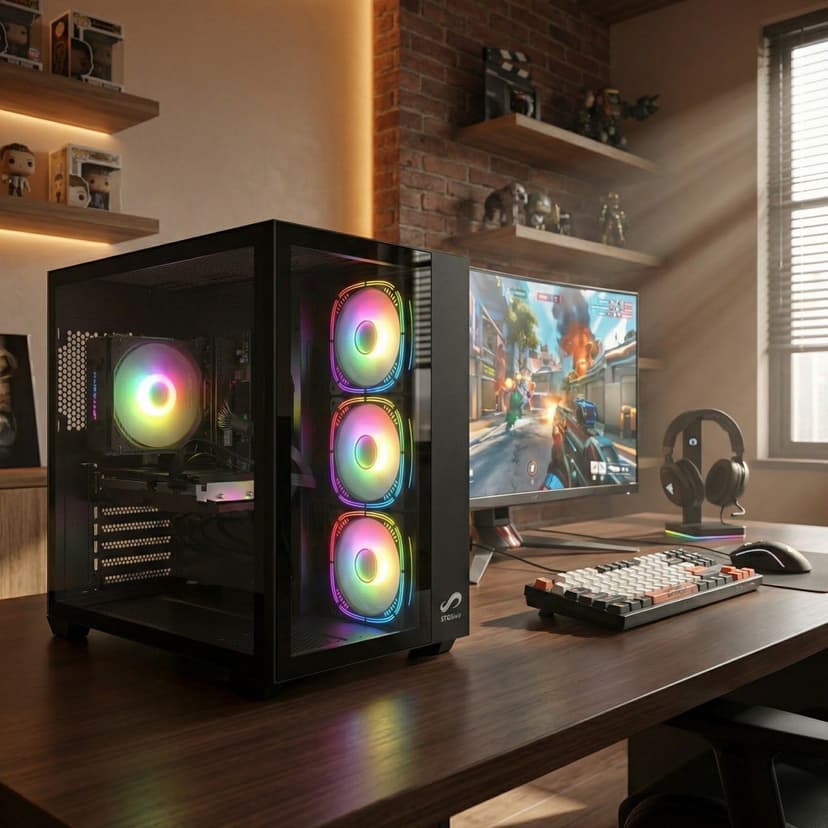 STGsivir PC Gamer Fixe, Ordinateur Gaming, GeForce RTX 2060 Super 8Go,Core i7 3.4-3.9G, 16Go RAM, 1To SSD, 600M WiFi, BT 5,0, RGB Fanx6, windows11pro - 5
