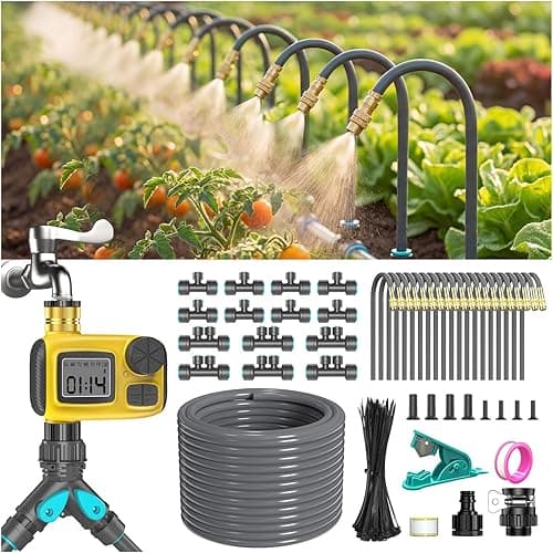 CyberOrd 98FT Drip Irrigation System Kit with Smart Water…