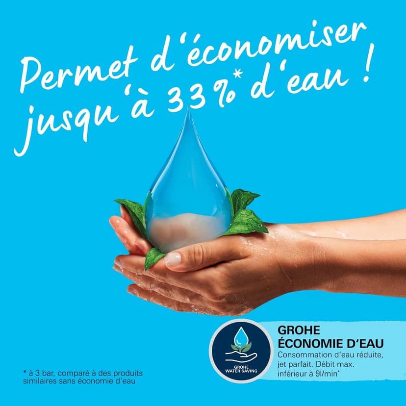 GROHE Vitalio Start 110, Ensemble de Douche avec Douchette Ronde 1 jet, Support de Douche Mural Universel, Flexible 1,75m, Economie d'Eau, A coller avec GROHE QuickGlue ou à visser, Chromé, 27944001 - 4