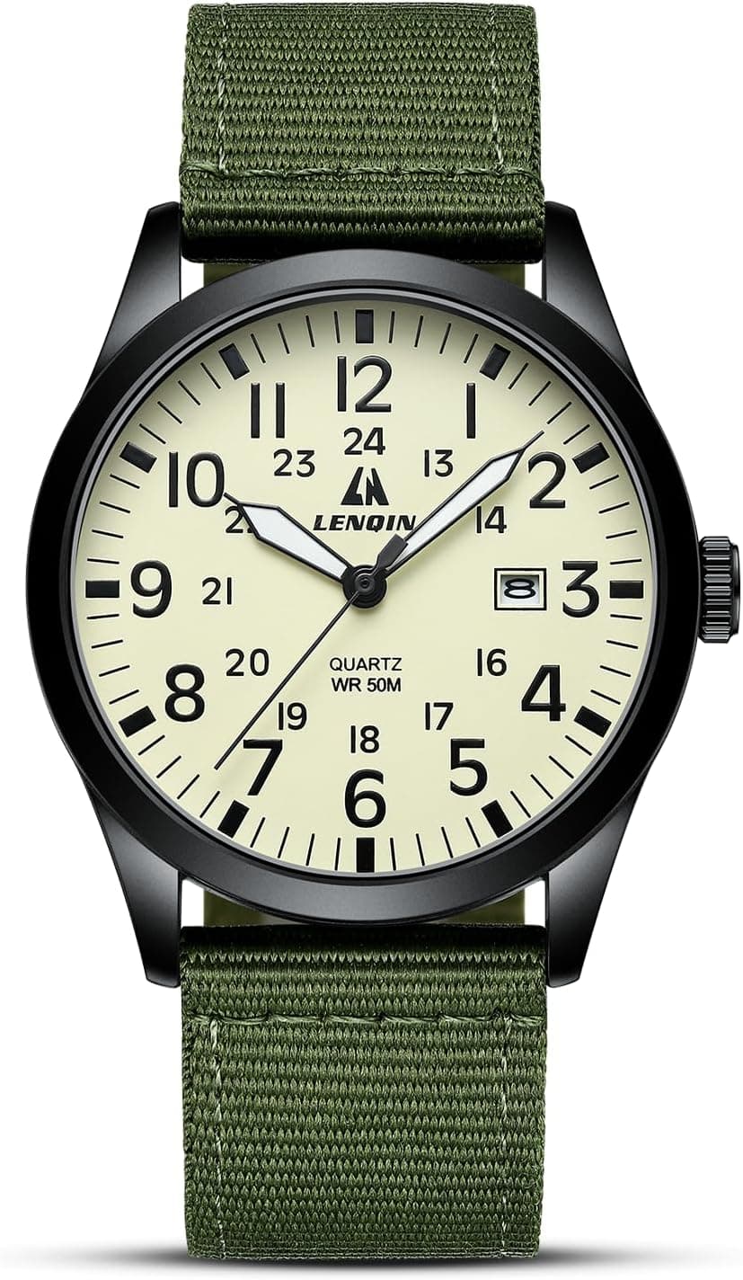 LN LENQIN Mens Watches Military Watch Analog Quartz Watch…