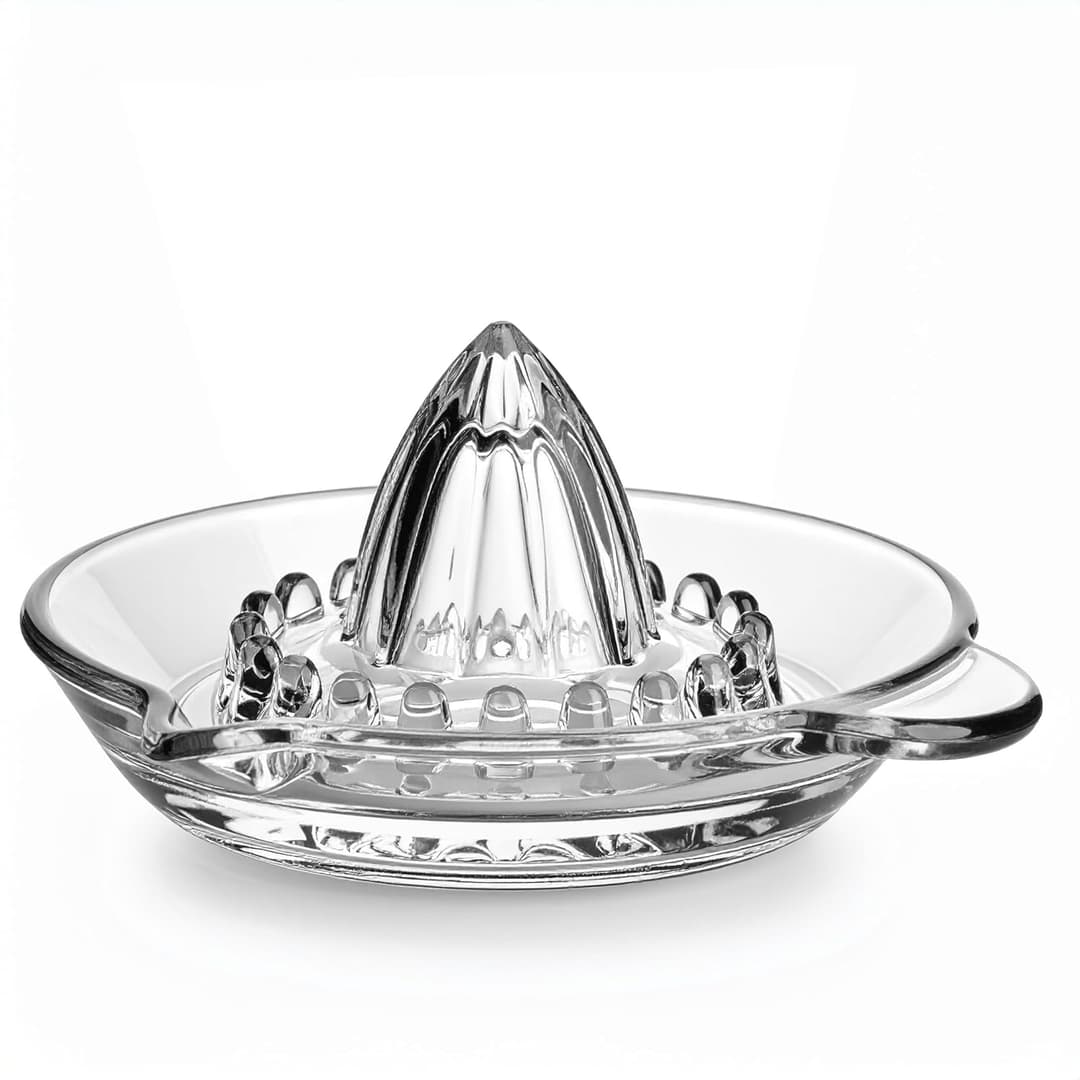 Glasmark KROSNO 1992 Lemon Squeezer Glass Citrus Juicer Lime Press Transparent Dishwasher Safe