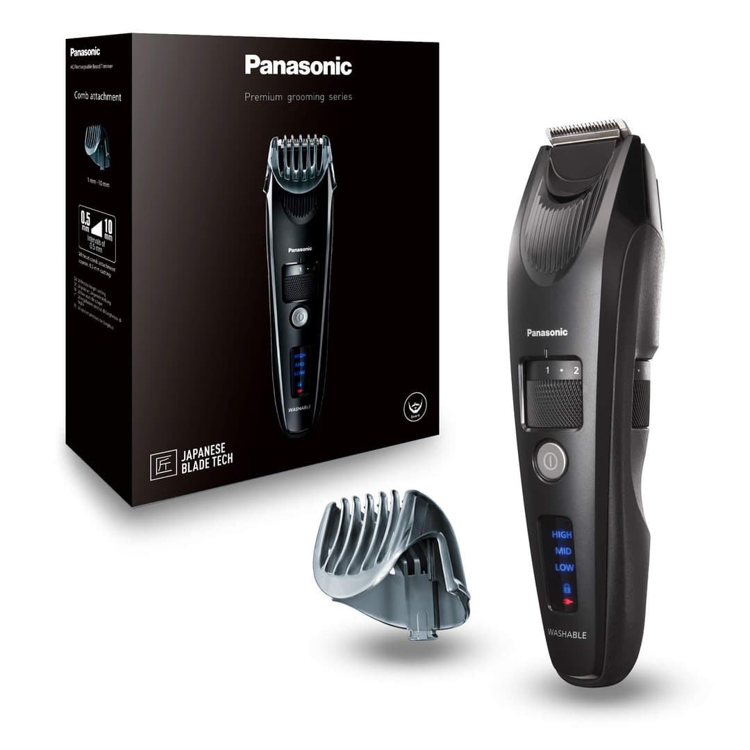 Panasonic Premium Beard Trimmer ER-SB40 with 19 Length Settings, Beard Trimmer 0.5-10 mm, Trimmer for Men, Linear Motor