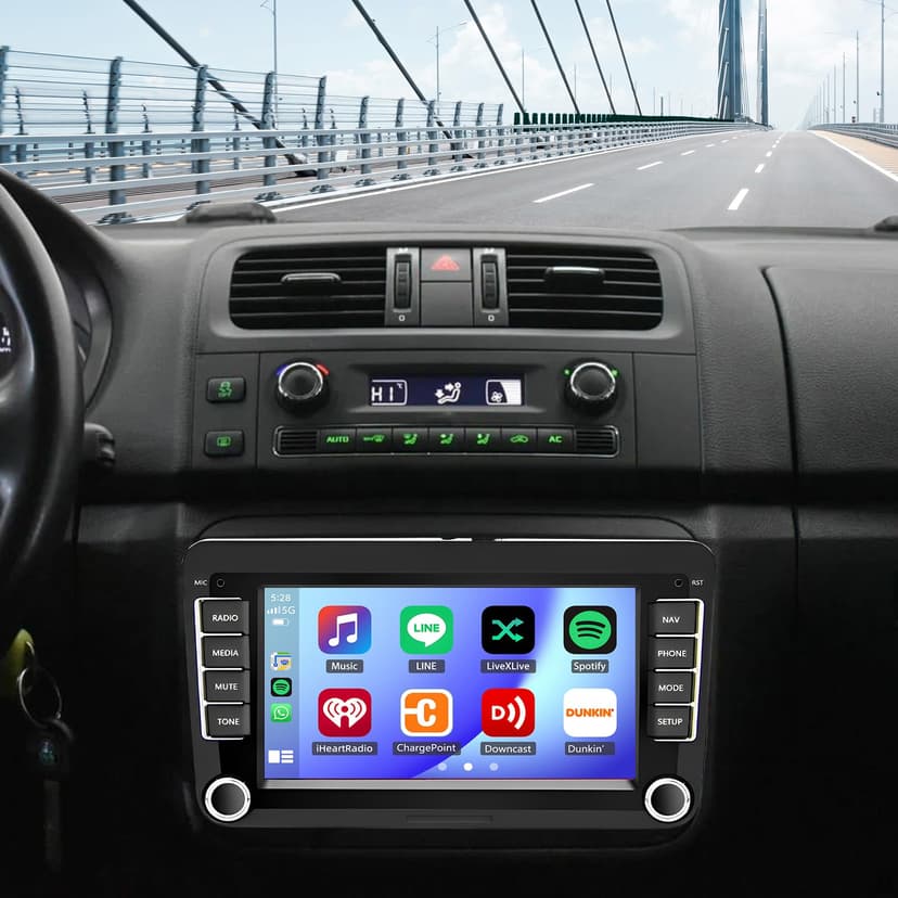 2+32G Android 13 Autoradio pour Skoda Fabia 2007-2014 avec sans Fil CarPlay Android Auto, 7 Pouces Radio Stéréo avec Navigation GPS Bluetooth Wi-FI FM RDS Caméra de recul Incluse - 1