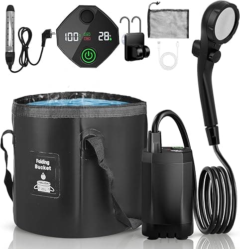 Ovshnrr Camping Shower with Heating Rod, Outdoor Shower w…