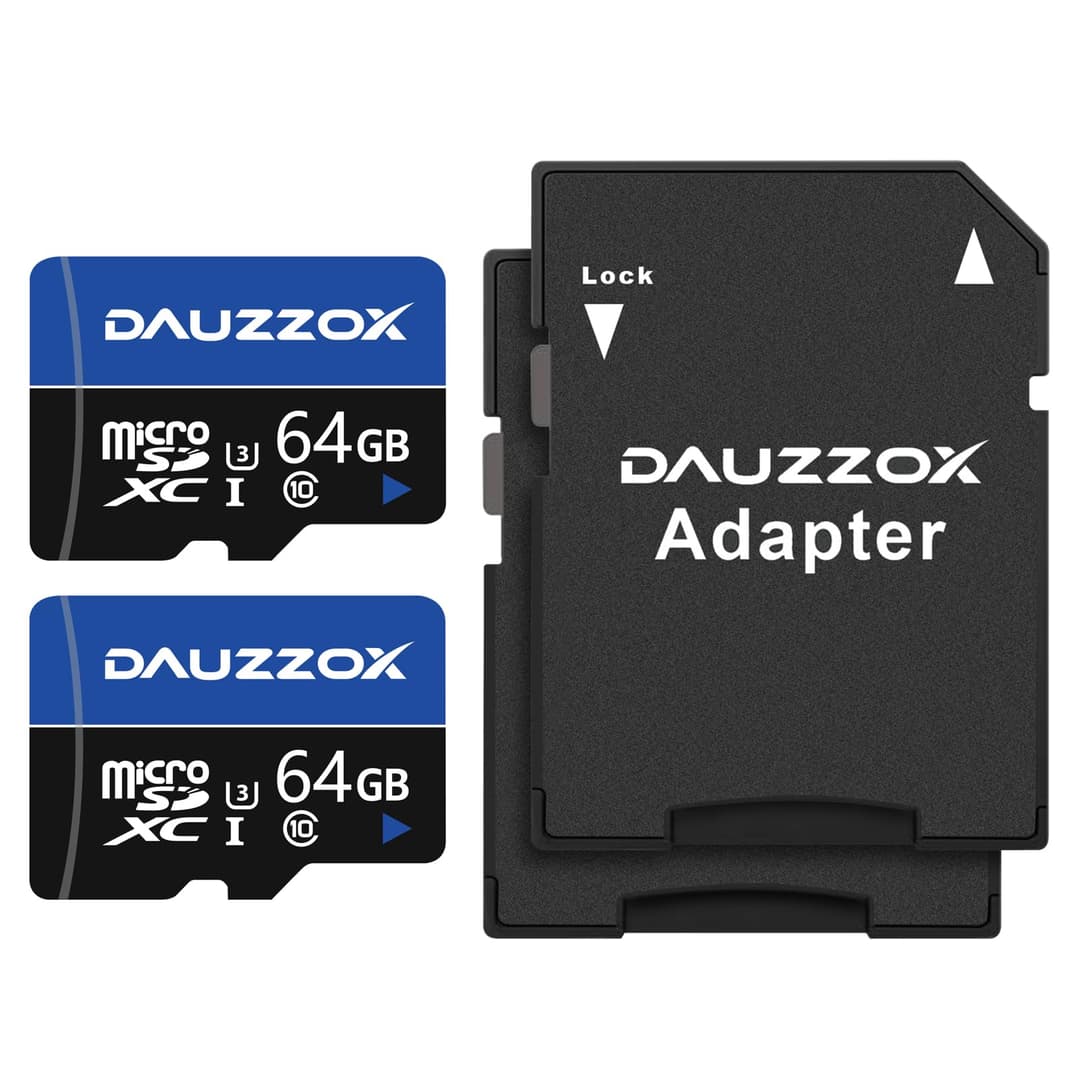 Cartes Micro SD 64Go Lot de 2, DAUZZOX Cartes Micro Mémoi…