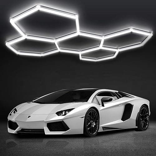 LED Hexagon Light,5-HEX 192W 6500K Daylight White, Linkab…