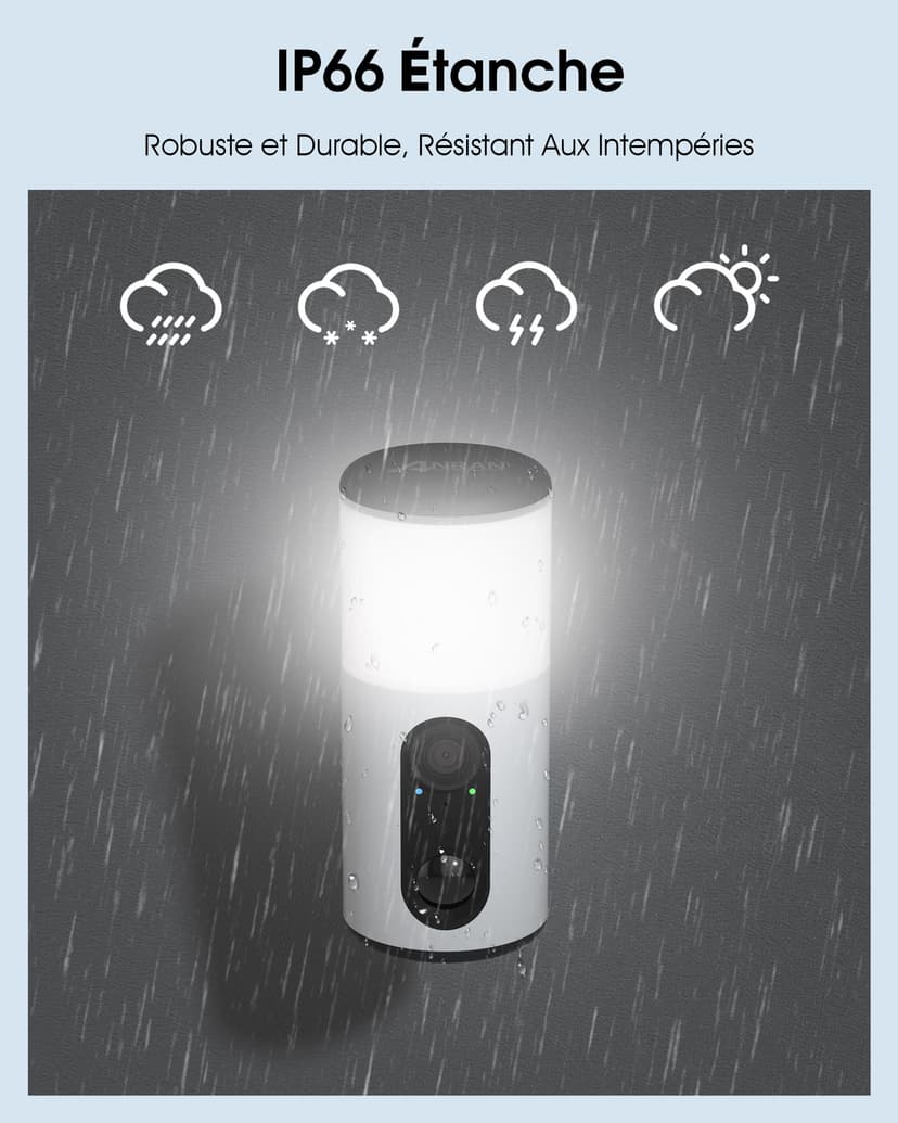 ANRAN 2PCS 2K Floodlight Camera, Wireless Solar Outdoor WiFi Surveillance Camera, 3MP Outdoor Camera with Lumens Projector, Colour Night Vision, PIR Motion Detection, Two-Way Audio, IP66 Waterproof - 9