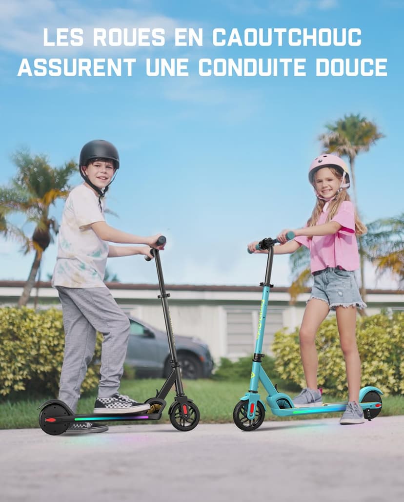 FanttikRide C9 Pro Trottinette Electrique Enfants 6-12 Ans, Lumières Arc-en-Ciel, Vitesses 8/13/16 km/h, Écran LED, Pliable, Hauteur Réglable, Autonomie 8 km, Seulement 6,4 kg, Noir - 8