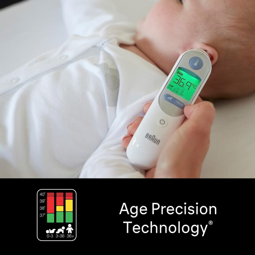 Braun ThermoScan 7 Ear thermometer - Age Precision Technology - Colour-coded Digital Display - Baby and Infant Friendly - #1 Brand among doctors(1) - 3