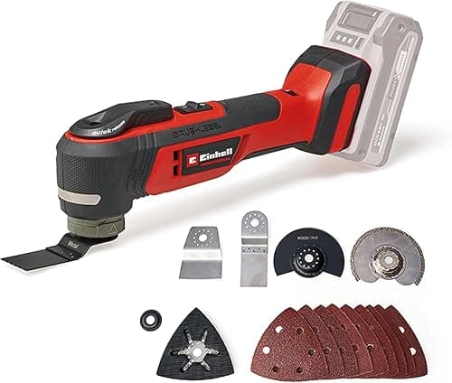 Einhell Professional Cordless Multi Tool with Accessories 18V Power X-Change, Brushless Power Tool for Wood, Plastic and Metal, Without Battery TP-MG 18 Li Oscillating Multi-Tool