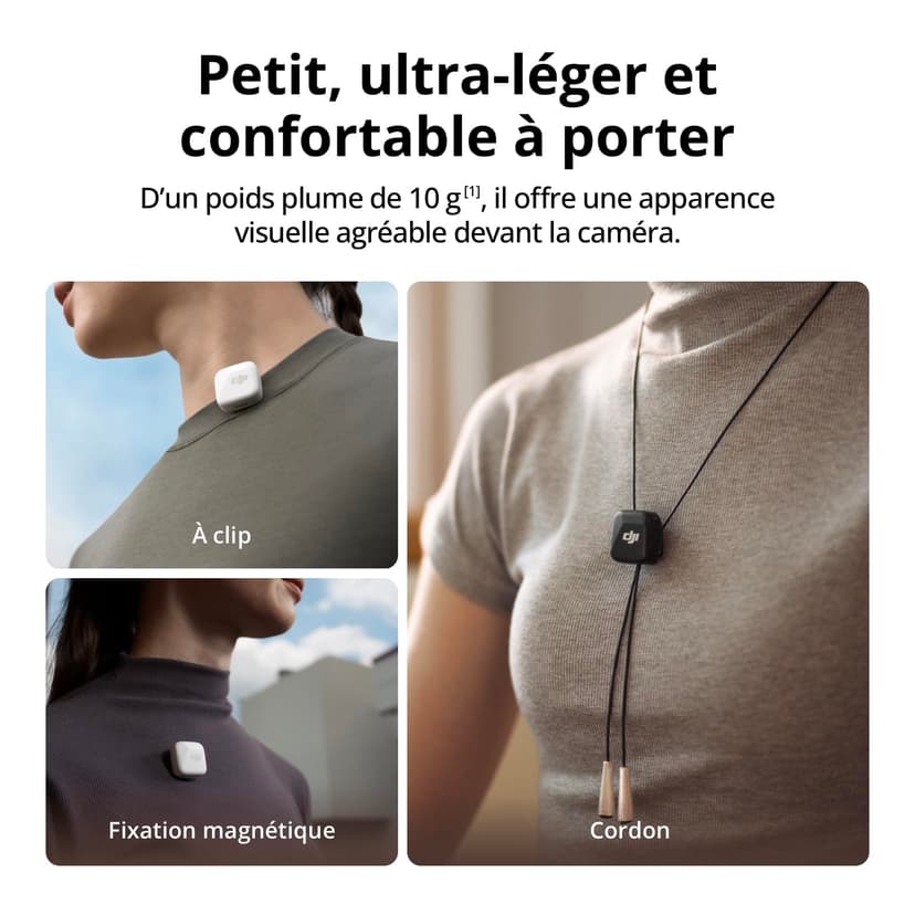 DJI Mic Mini (2 TX + 1 RX Mobile), Microphone Cravate sans Fil pour iPhone 17/16/15 et Android/PC/Tablette, prêt à l’Emploi, Transmission 300 m, ultraléger, réduction Active du Bruit, vlog - 3