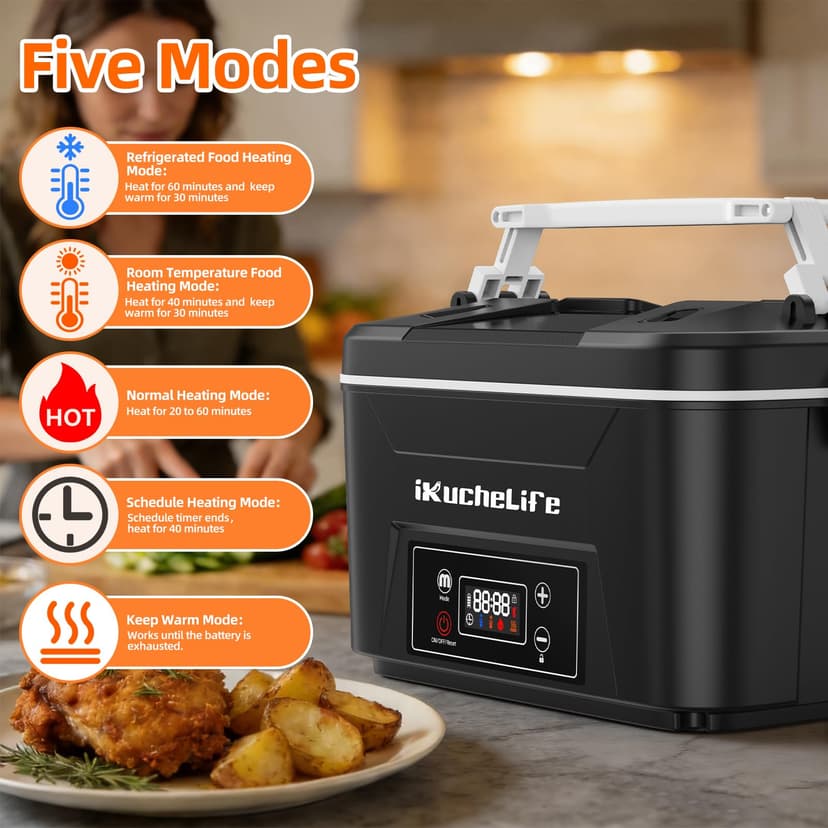 Heated Lunch Box Cordless Electric Lunch Box for Adults - 3