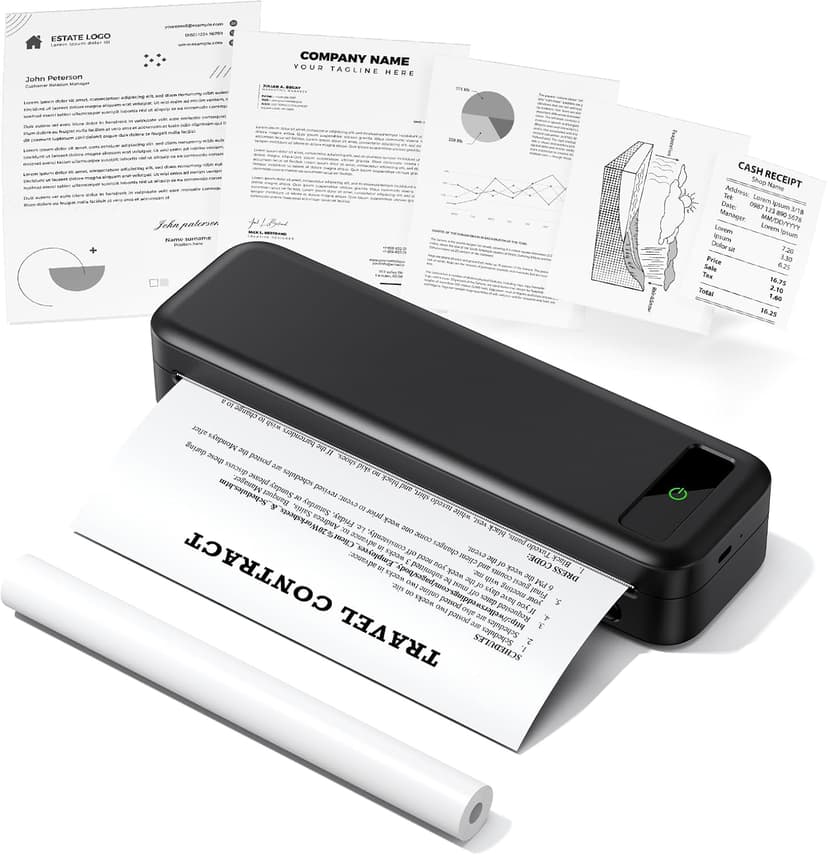 Portable Thermal Printer A4 Inkless Wireless Bluetooth Co… - 1