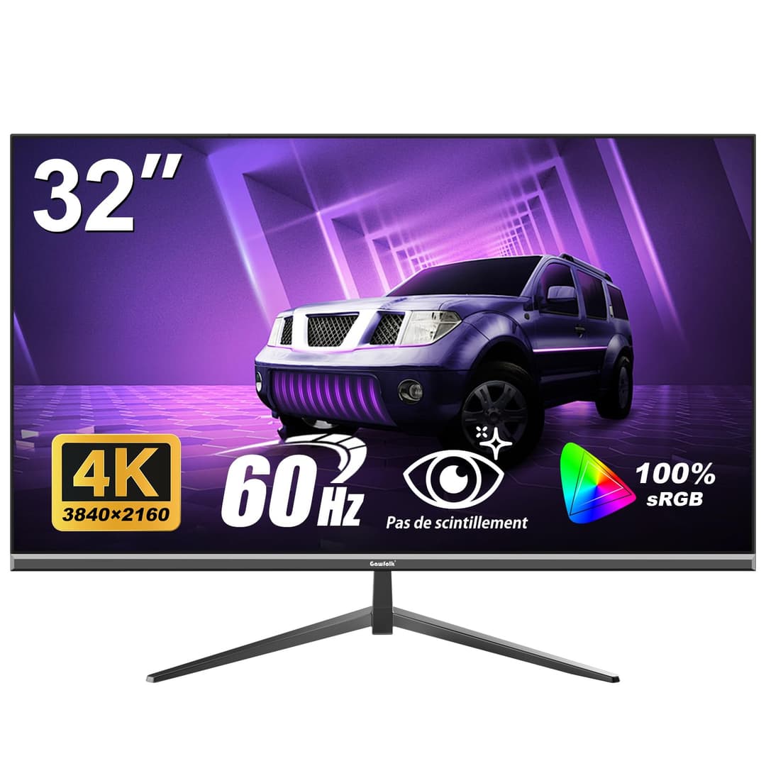 Gawfolk Écran PC 32 Pouces 4K UHD, Moniteur d’Ordinateur …