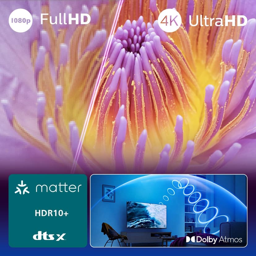 Philips 50PUS7000 4K LED Smart TV - Écran 50 Pouces avec Plateforme Pixel Precise Ultra HD, Titan OS et Son Dolby Atmos - Compatible Alexa et Assistant Vocal Google - 4