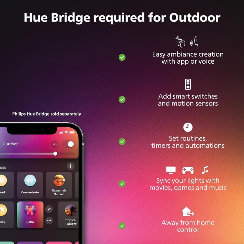 Philips Hue White Welcome Outdoor Projector - Black, Works with Alexa, Google Assistant and Apple Homekit - 6