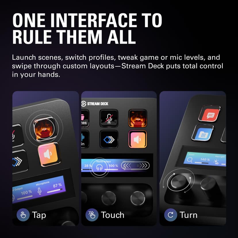 Elgato Stream Deck +, Audio Mixer, Production Console and Studio Controller for Content Creators, Streaming, Gaming, with customizable touch strip dials and LCD keys, works with Mac and PC - 4