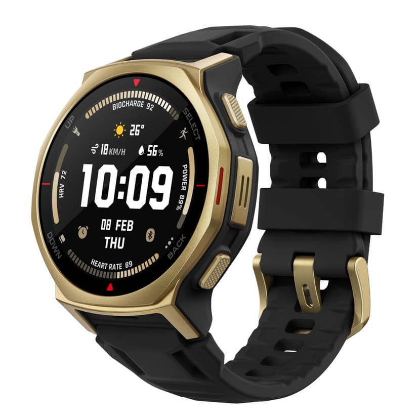 Amazfit T-Rex 3 Pro Outdoor Smart Watch 44mm Sapphire AMOLED Display with Flashlight, Ti Bezel, Dual Band GPS, Offline Maps, 17 Days Battery, 10 ATM, 180+ Sports Mode for Android & iPhone, Black Gold - 1