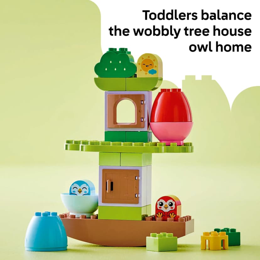 LEGO Duplo Arbre Qui se Balance et s’Empile - Jouet Interactif pour Bébé dès 1 an - Jeu de Construction Développant la Motricité Fine - 2 Figurines d'oiseaux - Cadeau pour Fille ou Garçon 10440 - 4