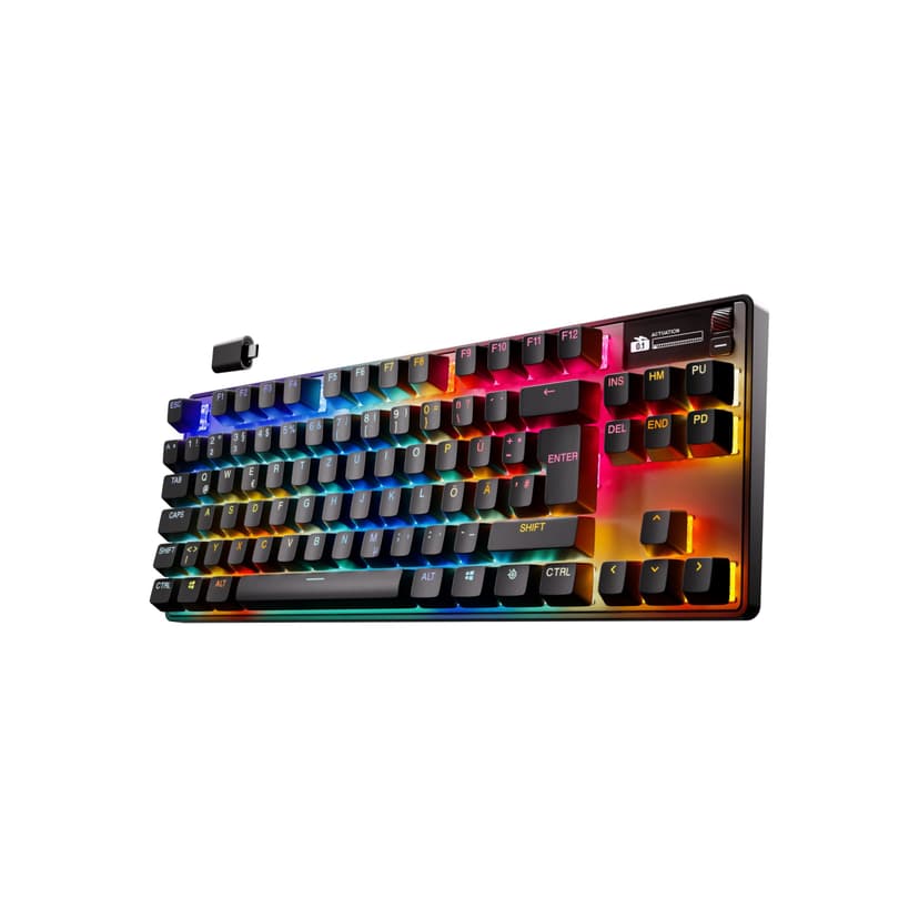 SteelSeries Apex Pro TKL Wireless Gen 3 - Wireless Gaming Keyboard - Adjustable Actuation Hall Effect Switches; Game-Ready Presets - Rapid Trigger, Protection Mode, Rapid Tap/SOC - German QWERTZ - 9